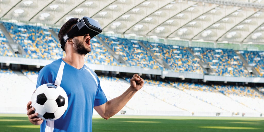 Stadium PLTE with Nokia DAC enabling a soccer fan wearing a VR headset to be fully immersed in the action of the game