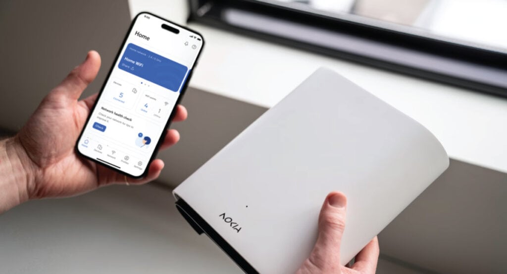 a consumer using a simple mobile app to identify the best installation location for optimal signal reception of the Nokia FastMile Gateway 4